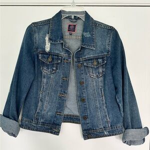 Boom Boom Jeans Denim Jacket Distressed Excellent Condition Great Basic